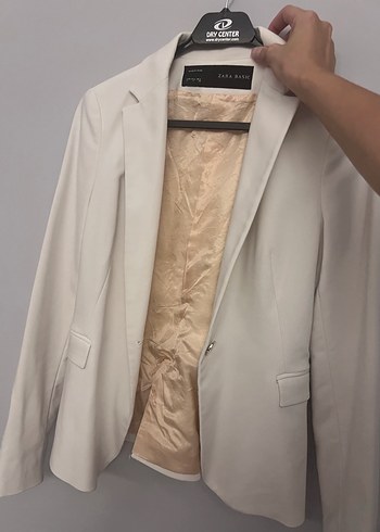 s Beden Beyaz Düğmeli Kadın Blazer Ceket