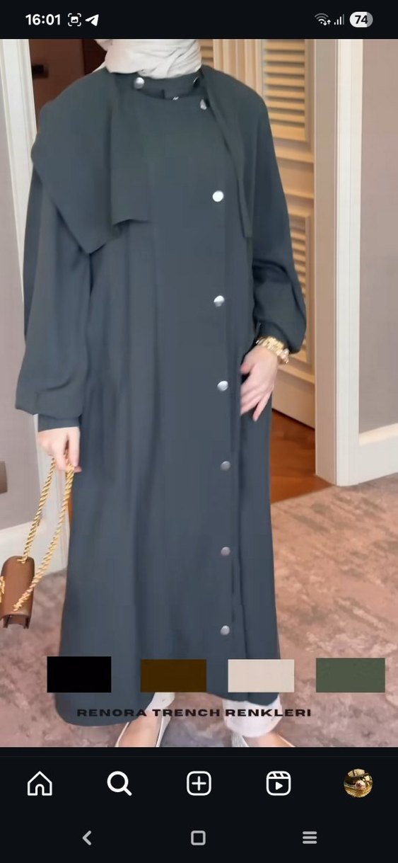 Çıtçıt Detaylı Kadın Trençkot - Görsel 3