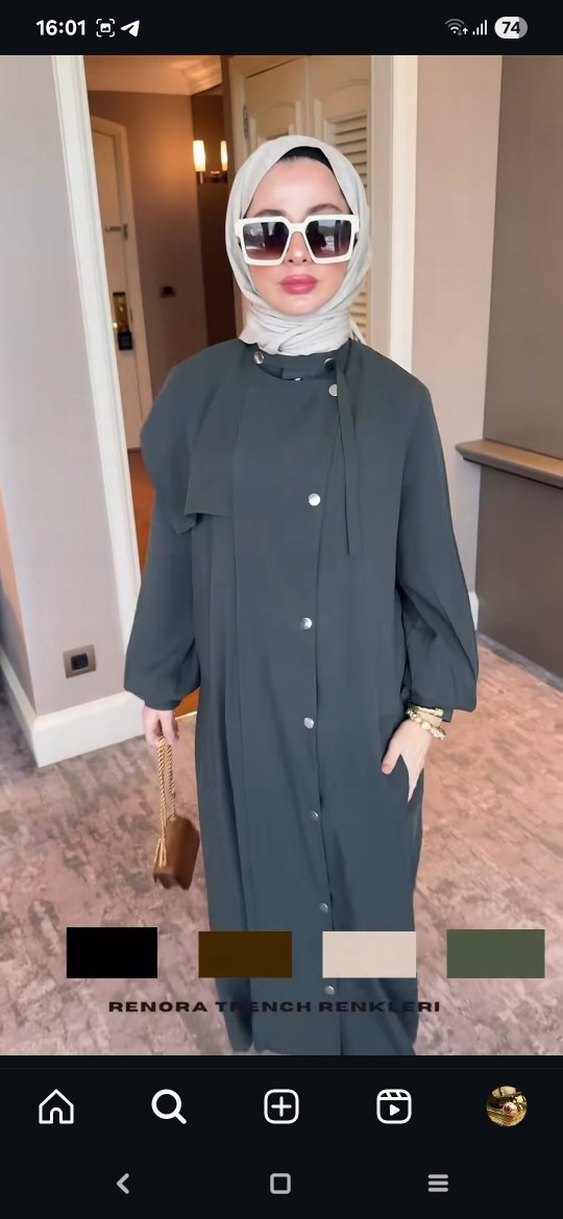 Çıtçıt Detaylı Kadın Trençkot - Görsel 4