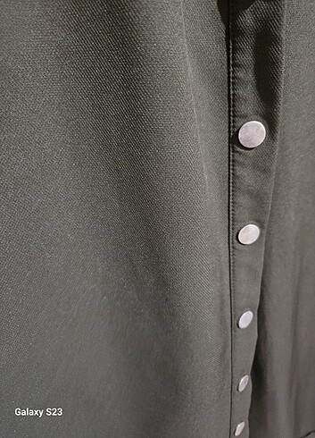 Haki yeşili uzun ferace / tunik - Görsel 5