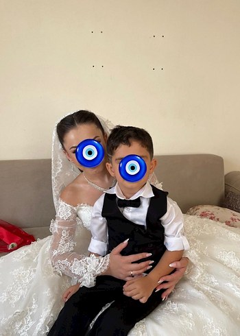 7 Yaş Beden Düğmeli Siyah Erkek Çocuk Yelek ve Pantolon Takım Elbise