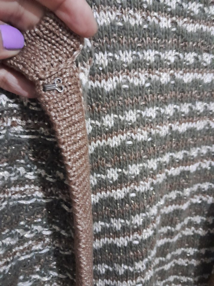 Kadın Bohem Gri-Kahverengi Örgü Hırka S - Görsel 3