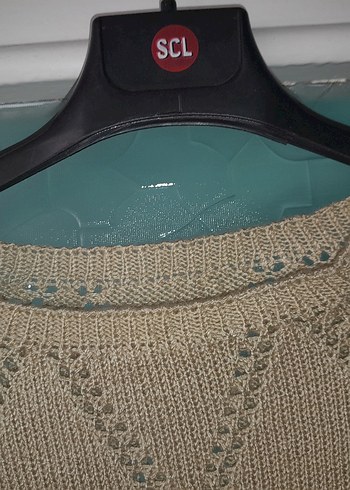 Bej Örgü Kadın Kazak S - Görsel 4