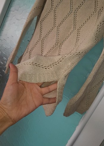 Bej Örgü Kadın Kazak S - Görsel 6