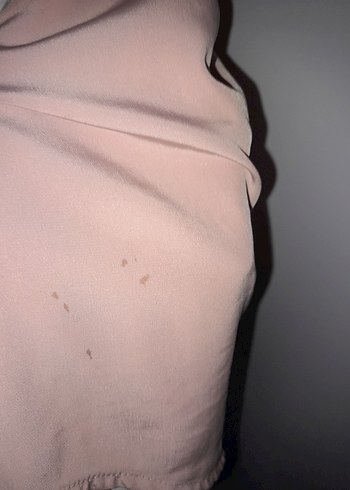 Pudra Beyaz Düğmeli Uzun Kollu Kadın Gömlek M - Görsel 5