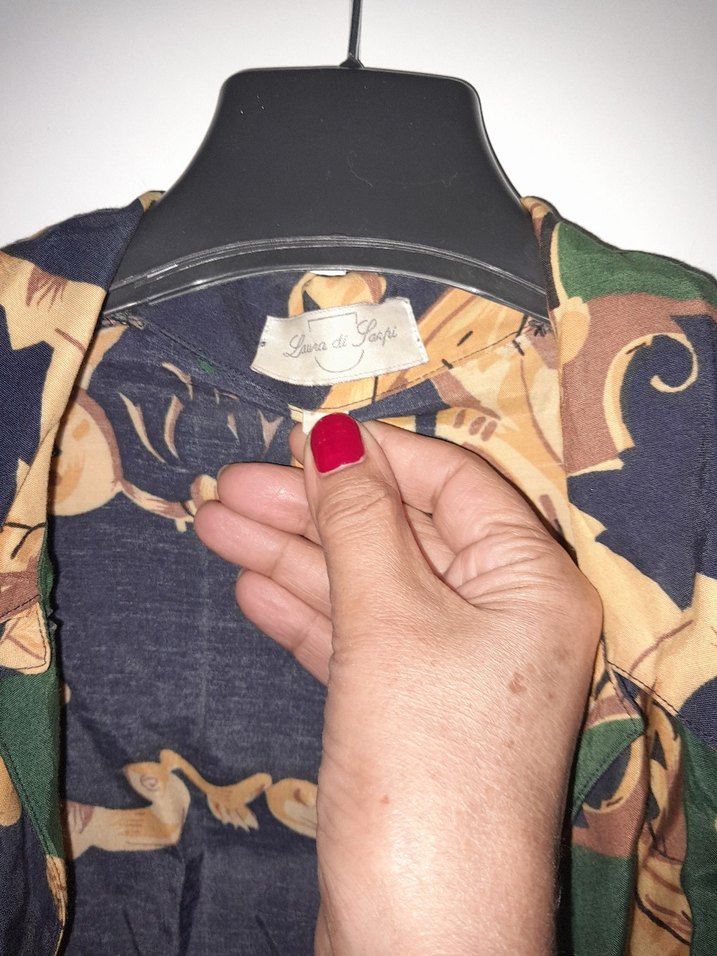 Kadın Çok Renkli Uzun Pamuklu Gömlek M - Görsel 2