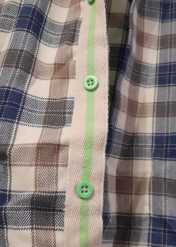 Düğmeli Uzun Kollu Kareli erkek çocuk Gömlek - Görsel 3