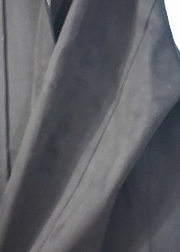 Zara Kadın Siyah Süet Uzun Blazer Ceket - Görsel 5