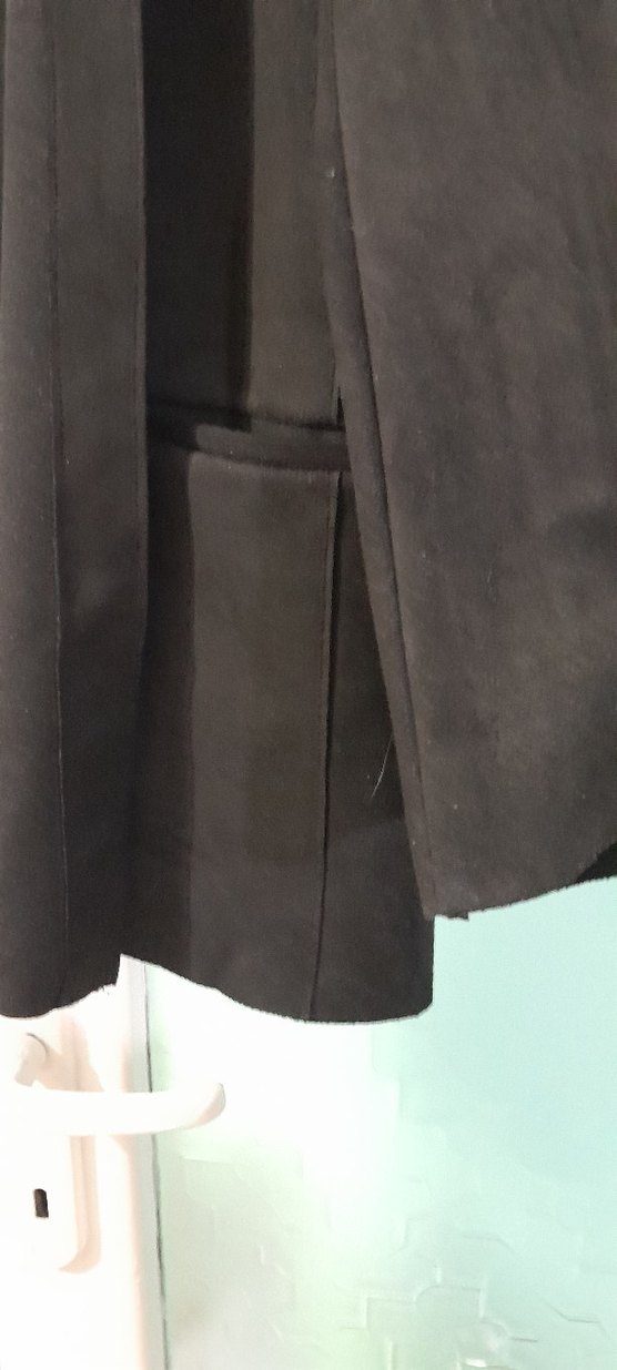 Zara Kadın Siyah Süet Uzun Blazer Ceket - Görsel 4