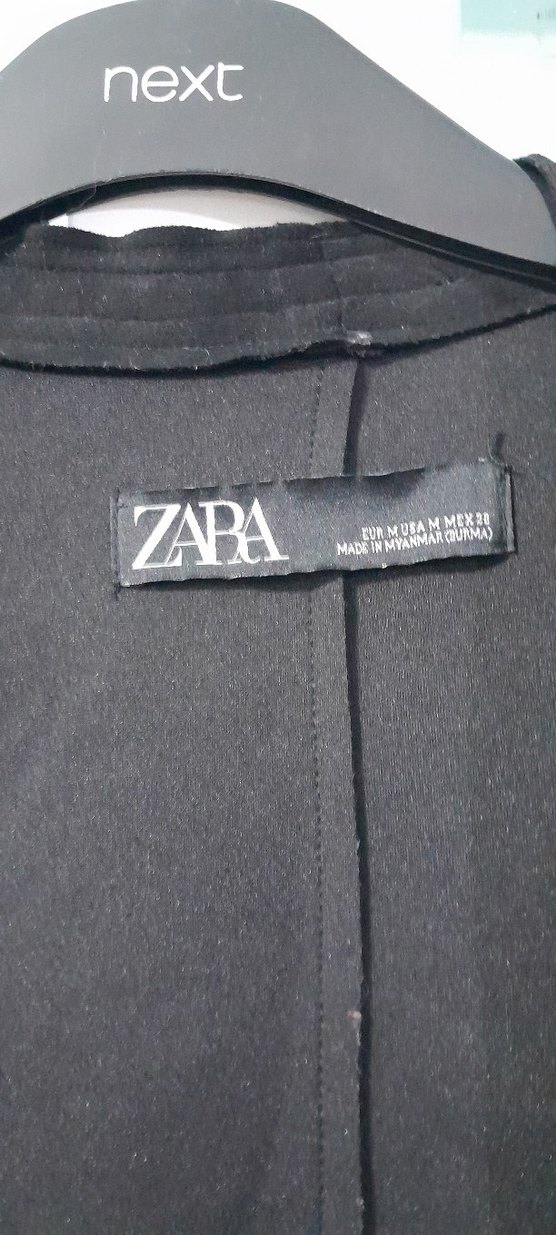 Zara Kadın Siyah Süet Uzun Blazer Ceket - Görsel 3