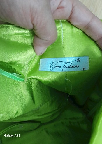 Renkli Drapeli Uzun Abiye Elbise 38 beden - Görsel 5