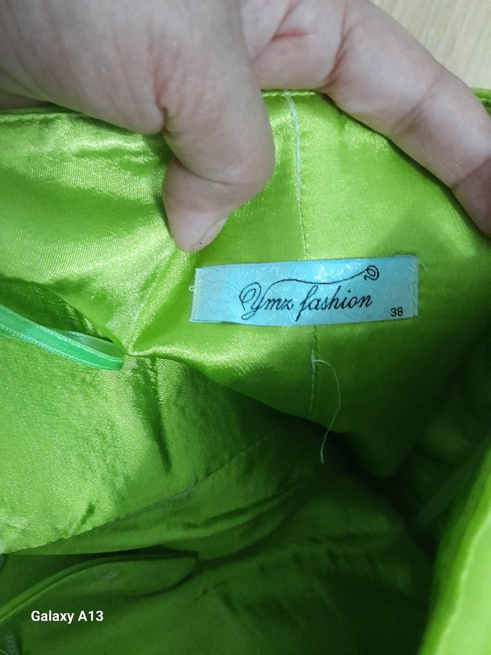 Renkli Drapeli Uzun Abiye Elbise 38 beden - Görsel 5