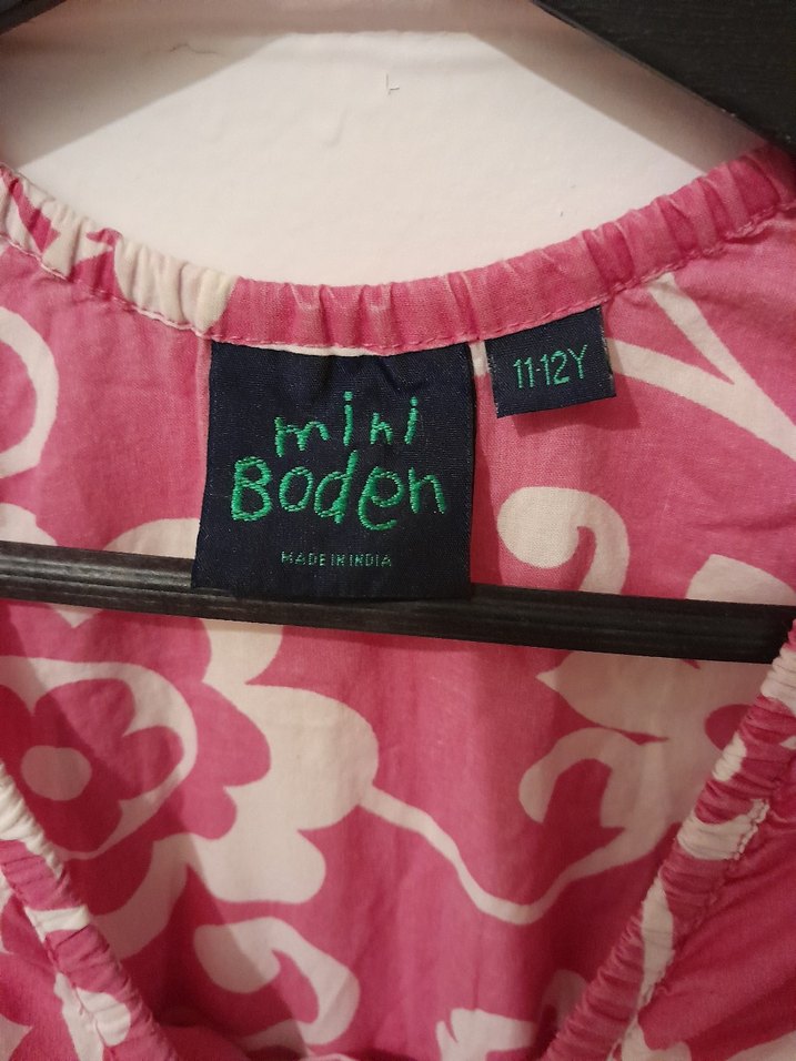 Kız Çocuk Pembe Çiçekli Bohem Elbise 11-12 yaş - Görsel 4