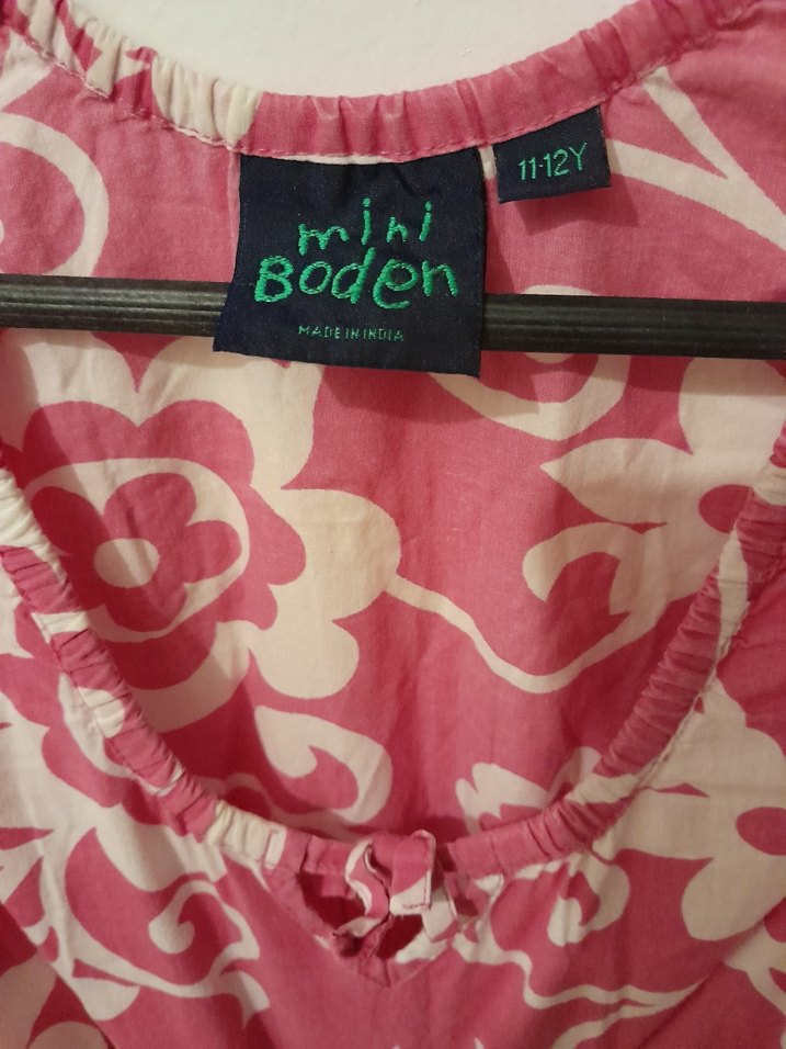 Kız Çocuk Pembe Çiçekli Bohem Elbise 11-12 yaş - Görsel 3