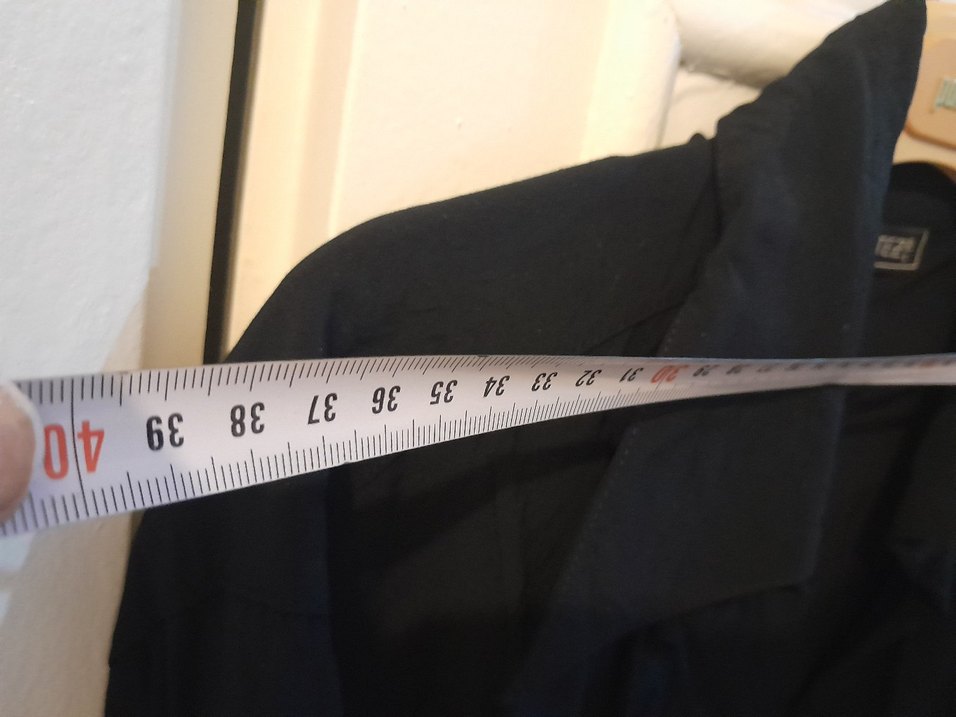 Parantez lacivert Düğmeli Uzun Kollu Keten Gömlek S - Görsel 4