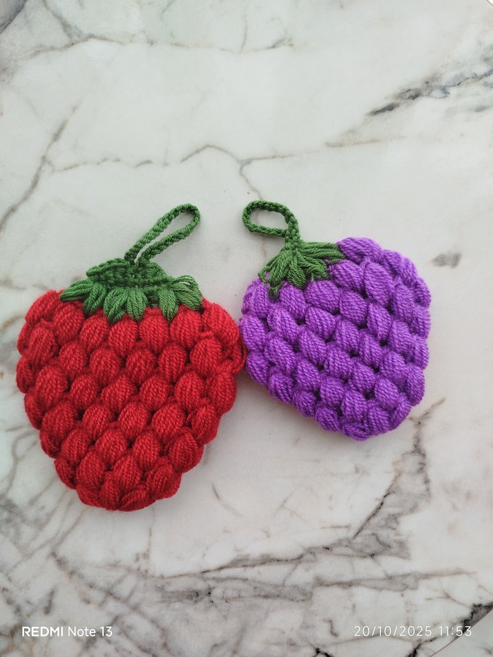 Renkli Mor Üzüm Desenli Banyo Süngeri yüz lifi - Görsel 3