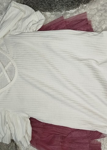 LC Waikiki Kız Çocuk Beyaz Keten Fırfırlı Bluz