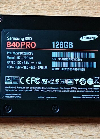 Samsung 840Pro 128GB SSD