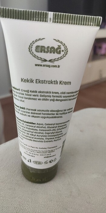 Farmasi Ersag kekık ekstralı krem
