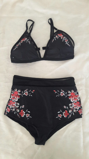 m Beden siyah Renk Yüksek bel bikini 