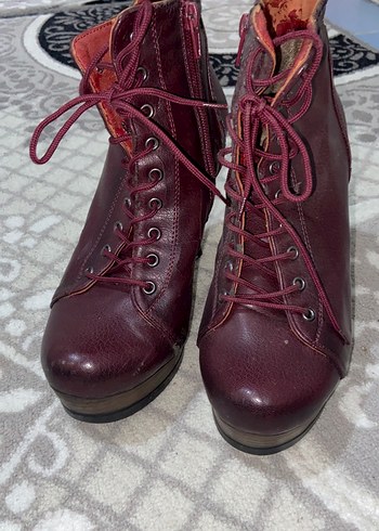 Bordo topuklu bot - Görsel 2