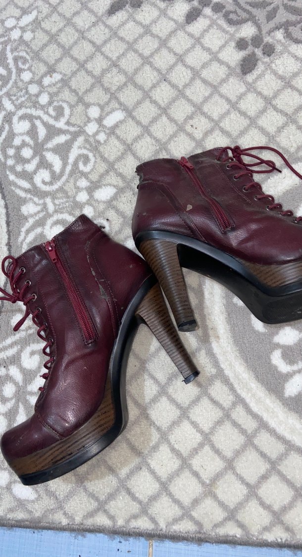 Bordo topuklu bot - Görsel 3