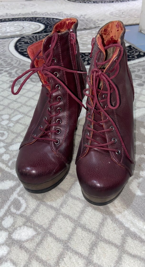 Bordo topuklu bot - Görsel 2