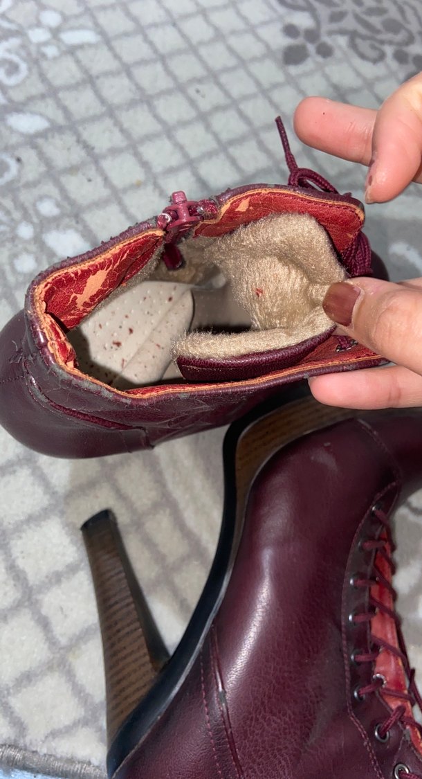 Bordo topuklu bot - Görsel 5