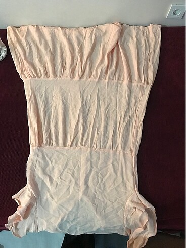 V yaka salaş elbise açık pembe - Görsel 3