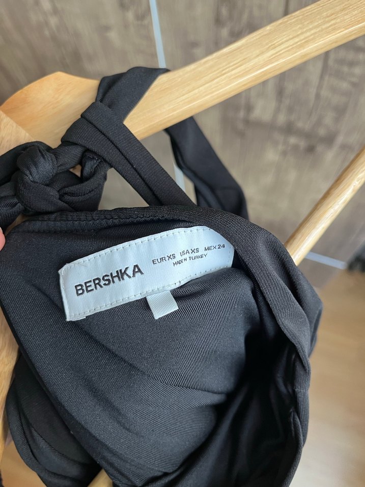 Siyah Mini  V Yaka Elbise - Görsel 3