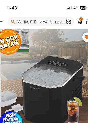 Siyah Kiwi Buz Yapma Makinesi