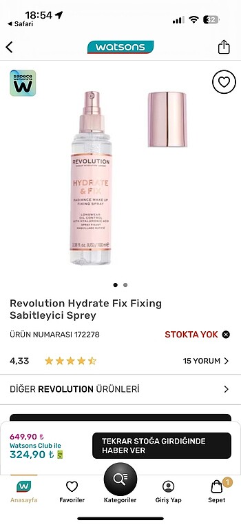  Beden Renk Makyaj Sabitleyici Sprey