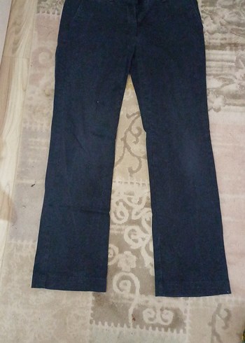 Kadın Lacivert Kemerli Denim Pantolon