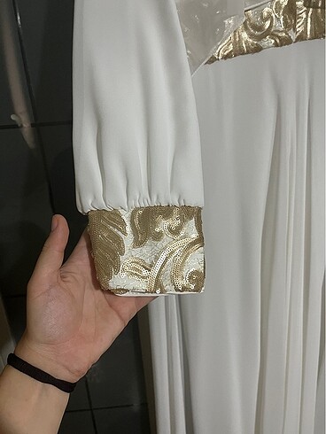 Alvina Beyaz kol ve bel detaylı elbise - Görsel 6