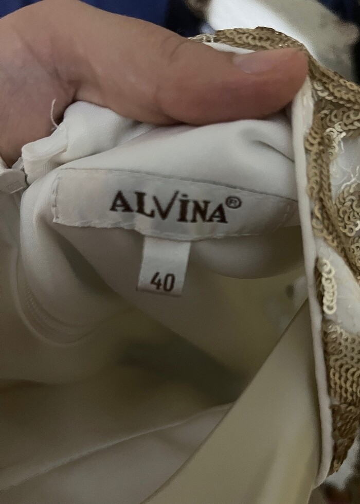 Alvina Beyaz kol ve bel detaylı elbise - Görsel 2