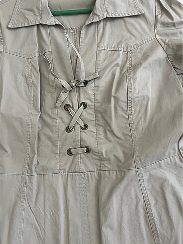 Keten midi boy elbise - Görsel 5