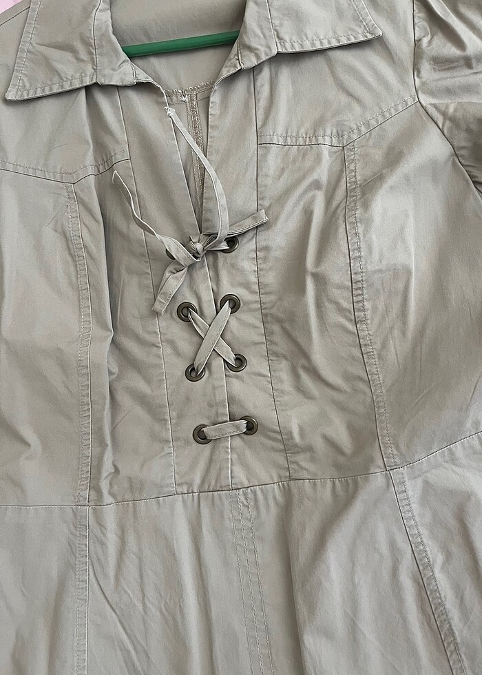 Keten midi boy elbise - Görsel 4