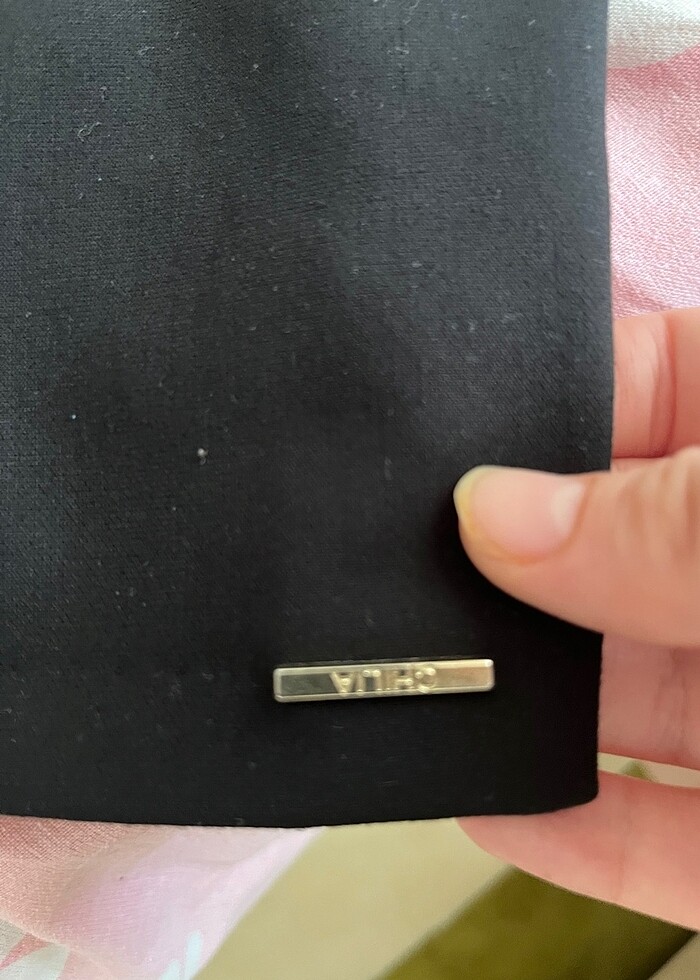 Siyah kumaş elbise sırt detaylı - Görsel 3