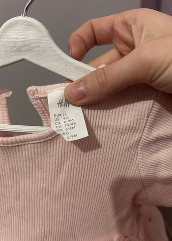 H&M Kız Çocuk Pembe Uzun Kollu Fırfırlı Elbise - Görsel 5