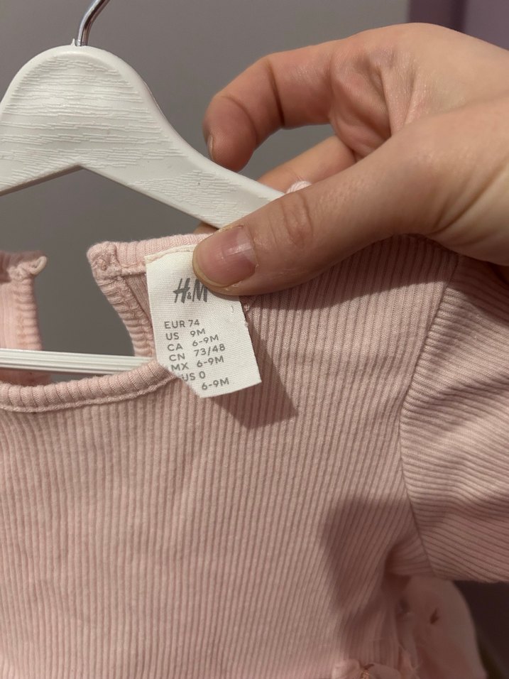 H&M Kız Çocuk Pembe Uzun Kollu Fırfırlı Elbise - Görsel 5