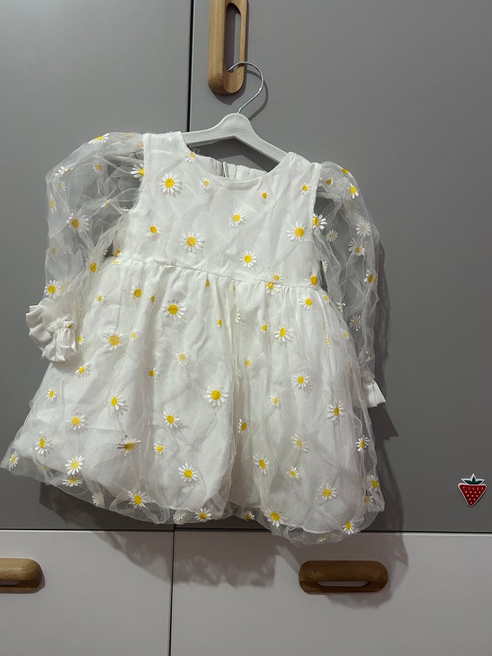 Papatyalı Kız Çocuk Elbise - Görsel 2