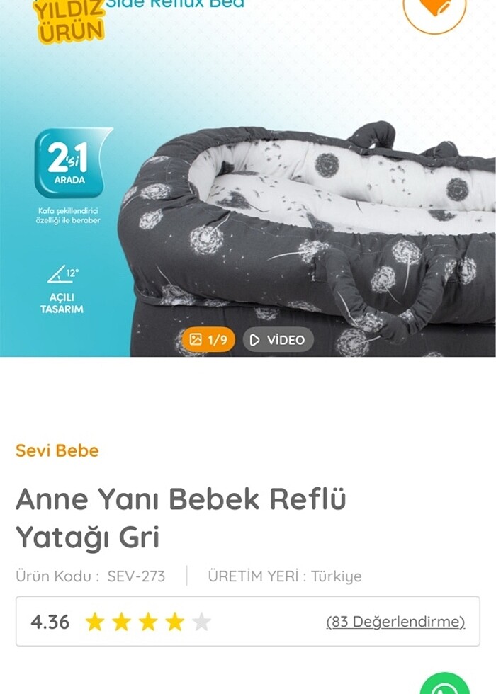 Sevi bebe reflü yatağı - Görsel 2