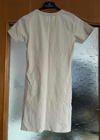Pull & Bear Bej Kısa Kollu Elbise - Görsel 2