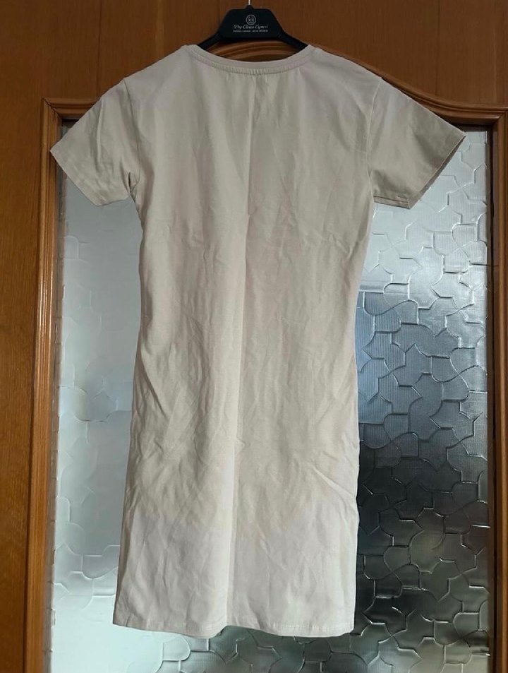 Pull & Bear Bej Kısa Kollu Elbise - Görsel 2