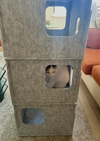 3 Katlı Keçe Kedi Evi - Görsel 4