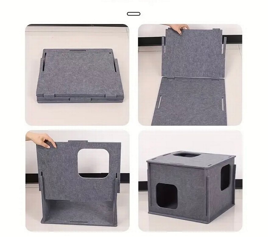 3 Katlı Keçe Kedi Evi - Görsel 5