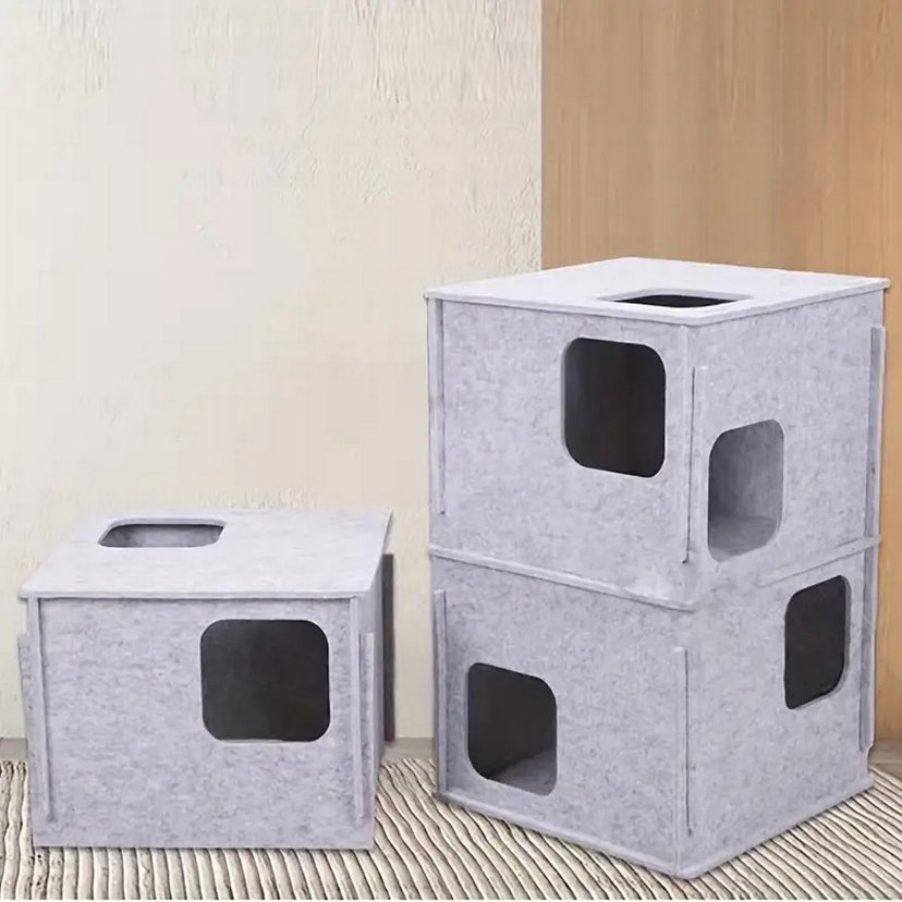 3 Katlı Keçe Kedi Evi - Görsel 2