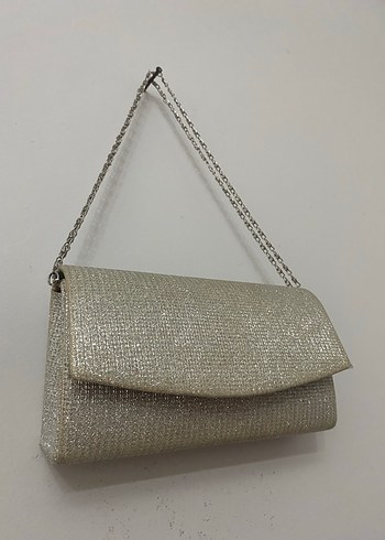 Gri Zincir Detaylı Yılan Desenli Kadın Portföy Çanta - Görsel 2