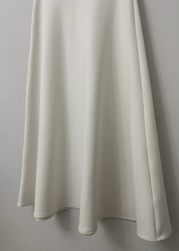 Beyaz Scuba Uzun Etek - Görsel 2