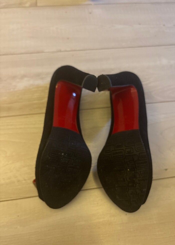 Süet kalın topuk ayakkabı - Görsel 3